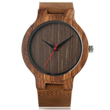 Load image into Gallery viewer, Wooden analog watch red hand