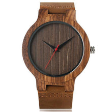 Load image into Gallery viewer, Wooden analog watch red hand