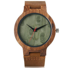 Load image into Gallery viewer, Wooden analog watch red hand