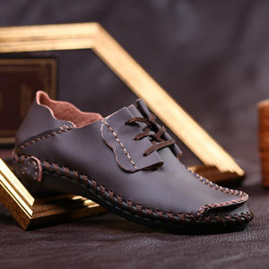 Men's breathable leather loafers