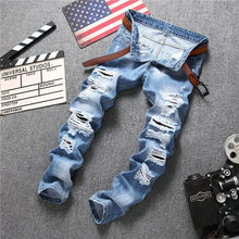 Load image into Gallery viewer, Vintage ripped slim style jeans