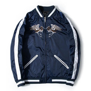 Japan crane embroidery sukajan jacket