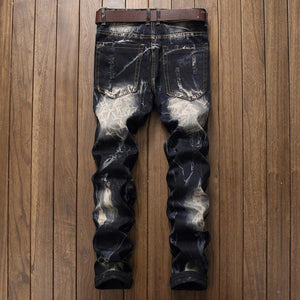 Bleach Ripped embroidery designer denim jeans