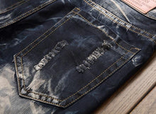 Load image into Gallery viewer, Bleach Ripped embroidery designer denim jeans