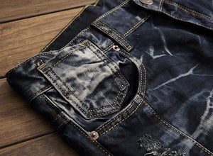 Bleach Ripped embroidery designer denim jeans