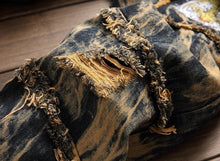 Load image into Gallery viewer, Bleach Ripped embroidery designer denim jeans
