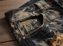 Load image into Gallery viewer, Bleach Ripped embroidery designer denim jeans