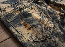 Load image into Gallery viewer, Bleach Ripped embroidery designer denim jeans