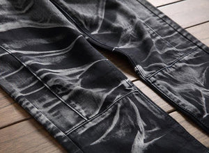 Bleach Ripped embroidery designer denim jeans