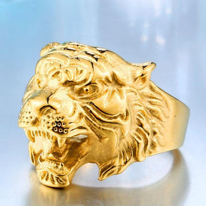 Fierce titanium tiger head alloy ring