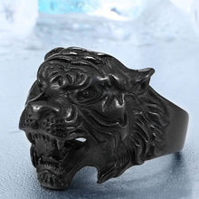 Load image into Gallery viewer, Fierce titanium tiger head alloy ring