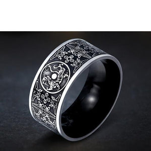 Tribal dragon titanium alloy ring