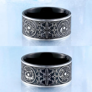 Tribal dragon titanium alloy ring