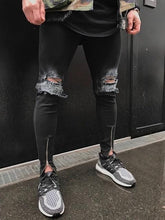 Load image into Gallery viewer, Men&#39;s distressed skinny jeans