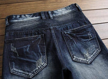 Load image into Gallery viewer, Zipper motorcycle denim jeans