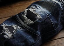 Load image into Gallery viewer, Zipper motorcycle denim jeans