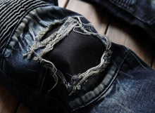 Load image into Gallery viewer, Zipper motorcycle denim jeans