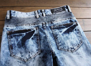 Zipper motorcycle denim jeans