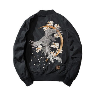 Chinese mythical bird bomber jacket