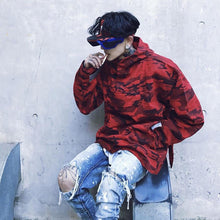 Load image into Gallery viewer, Camo pull over hooded jacket