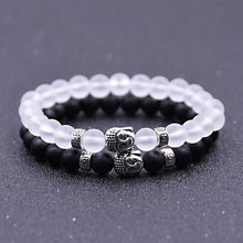 Load image into Gallery viewer, Iced out &amp; dark bead Buddha bracelet