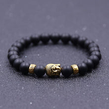 Load image into Gallery viewer, Iced out &amp; dark bead Buddha bracelet