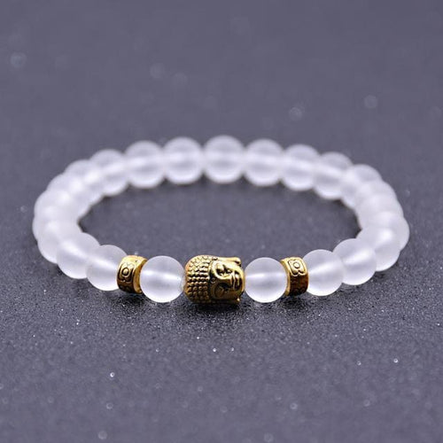 Iced out & dark bead Buddha bracelet