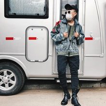 Load image into Gallery viewer, Rose petal embroidery denim jacket