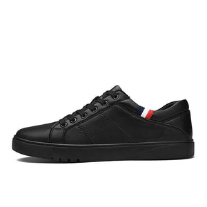 Dark leather casual sneakers