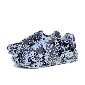 Digital camo & solid trainers