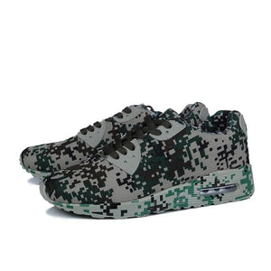 Digital camo & solid trainers