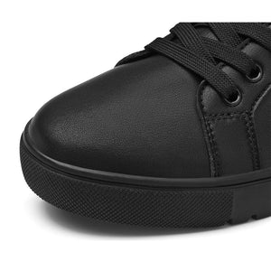 Dark leather casual sneakers