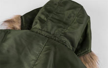 Load image into Gallery viewer, Fur collar military flight jacket