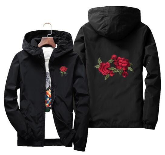 Rose design windbreaker jacket ver.3