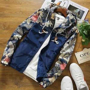 Floral jungle windbreaker jacket