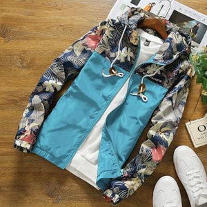 Floral jungle windbreaker jacket