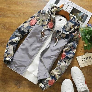 Floral jungle windbreaker jacket