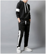 Load image into Gallery viewer, Patchwork street style hoodie + sweatpants set