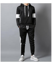 Load image into Gallery viewer, Patchwork street style hoodie + sweatpants set
