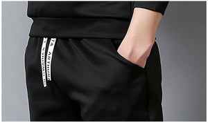 Patchwork street style hoodie + sweatpants set