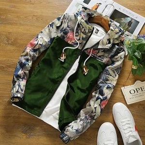 Floral jungle windbreaker jacket