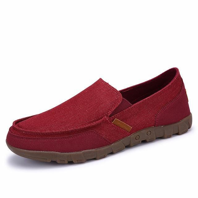 Canvas rubber bottom loafers