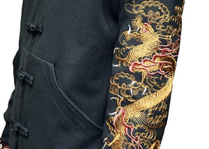 Carbon black Tang Dynasty jacket dragon sleeve