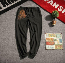 Load image into Gallery viewer, Carbon black Tang Dynasty inspired sweatpants dragon design