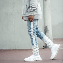 Load image into Gallery viewer, White stripe skinny jeans