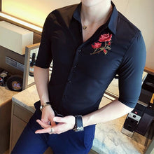 Load image into Gallery viewer, Red rose button down shirt