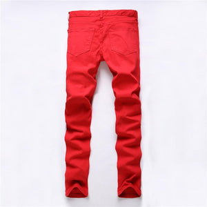 Ripped solid color jeans various