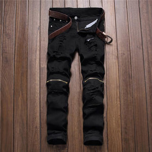 Ripped solid color jeans various