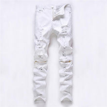 Load image into Gallery viewer, Ripped solid color jeans various