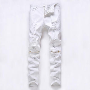 Ripped solid color jeans various